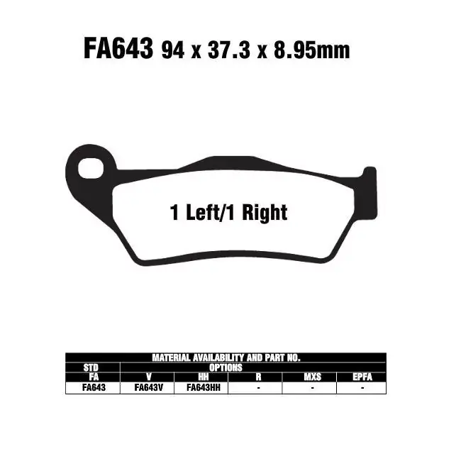 Heißes Angebot EBC FA643V Bremsbeläge passend für Harley Davidson XG 500, XG 750