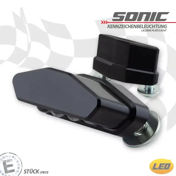 Sale LED-Kennzeichenbeleuchtung Alu schwarz M5 E-geprüft