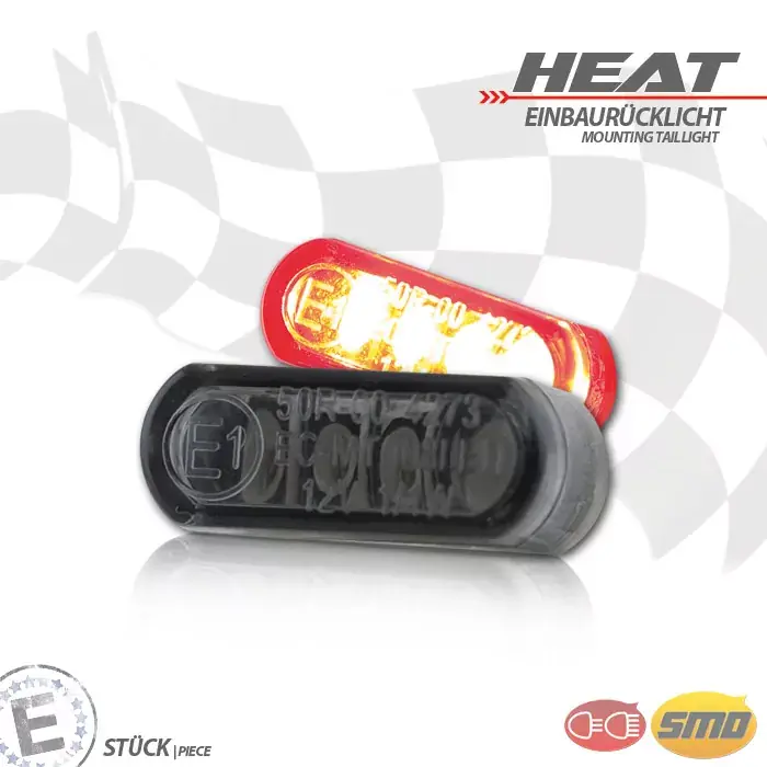 Markenprodukt LED-Einbaurücklicht "Heat" getönt E-geprüft