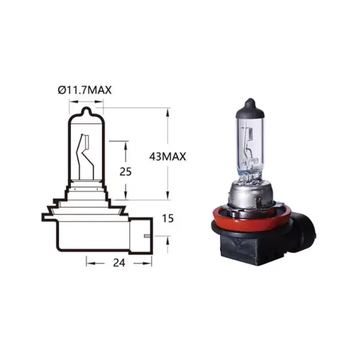 Hauptscheinwerferlampe H11 12V 55W PGJ19-2 E-geprüft passend für Suzuki und Kawasaki Echt