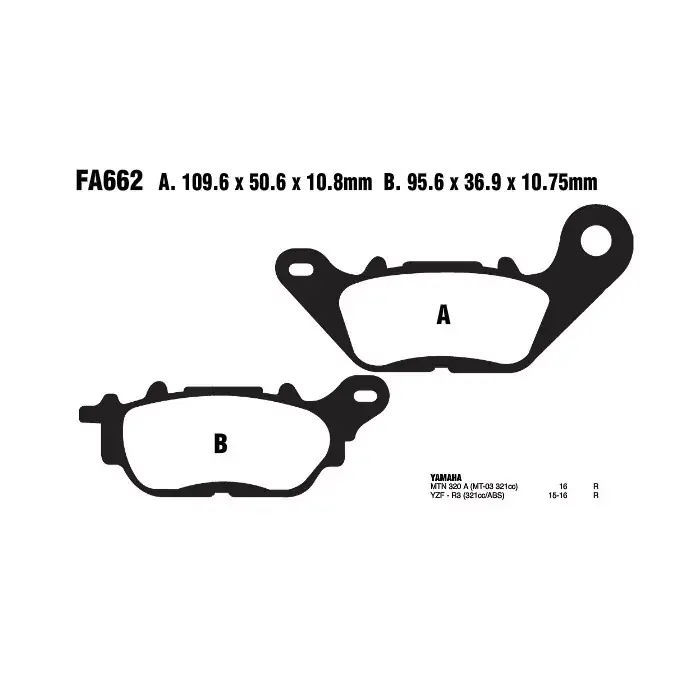EBC FA662HH Bremsbeläge passend für Yamaha MT-03, X-Max, YZF-R3 Sonderangebot