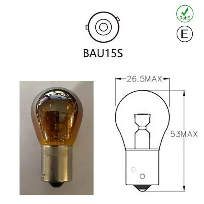 Kugellampe 12V 21W Bau15s chrom E-geprüft Aktuell