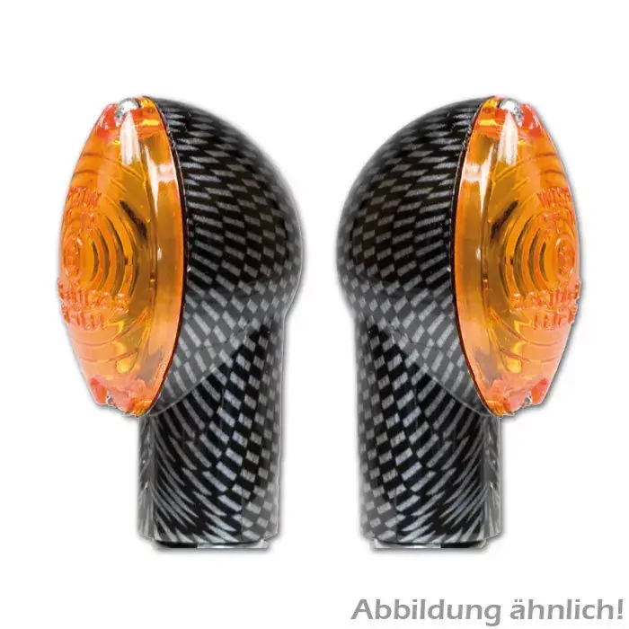 Micro-Blinker Carbonlook lang 12V/21W Halogen E-geprüft Kracherpreis