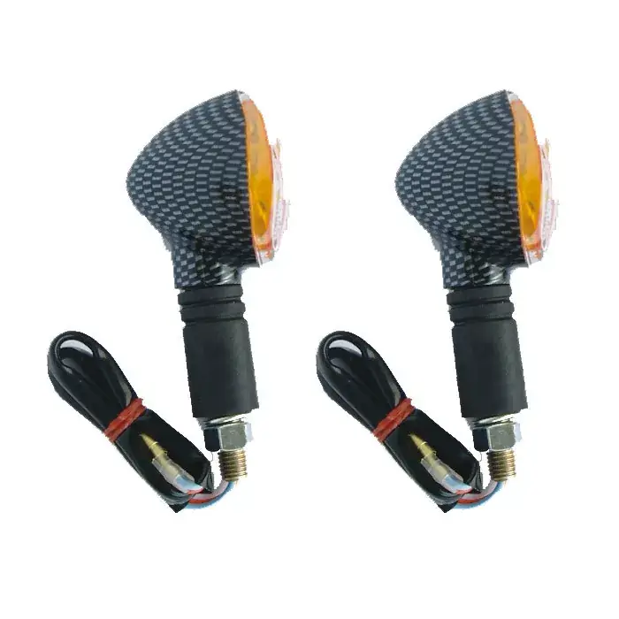 Miniblinker "Little-Duke" Carbonlook lang M10 E-geprüft Paar Neu