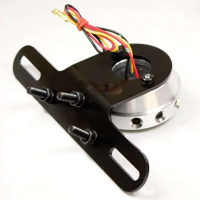 Rabatt LED-Rücklicht CNC mit Halter getönt silber E-geprüft mit Kennzeichenbeleuchtung