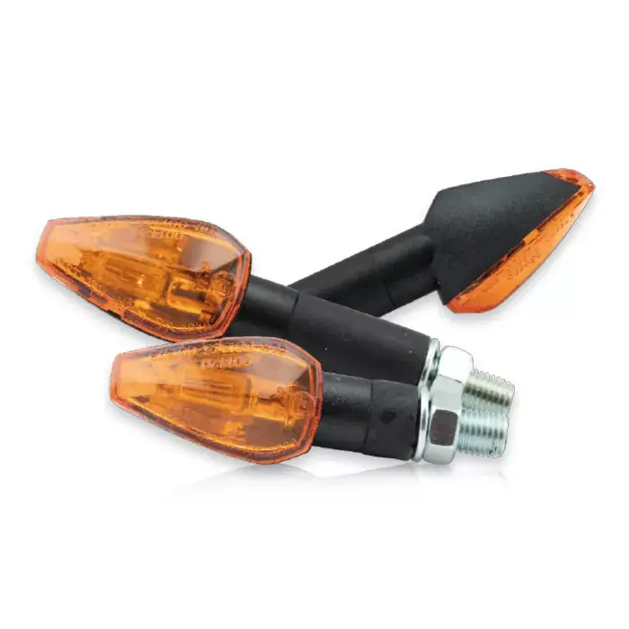 Geprüft Mini-Blinker PEAK 12V/21W schwarz gelb E-geprüft M10 kurz
