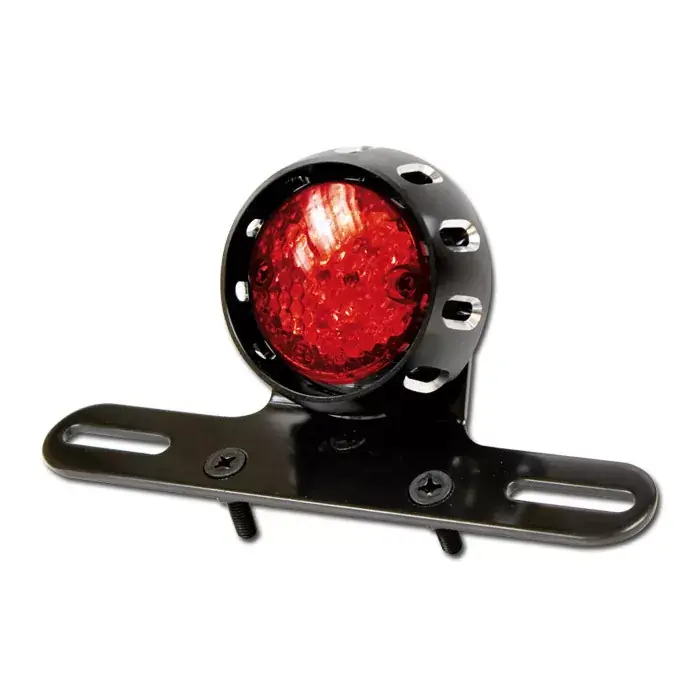 LED-Rücklicht "CNC" mit Halter und KZB Gehäuse schwarz Ø58 mm E-geprüft Solange Der Vorrat Reicht
