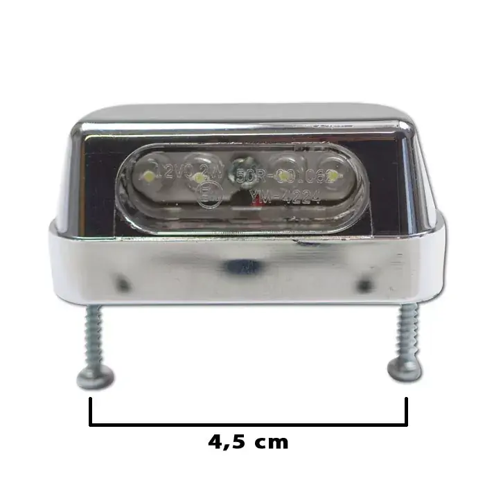 LED-Kennzeichenbeleuchtung Zest E-geprüft chrom Schraubenabstand 45mm Markenware