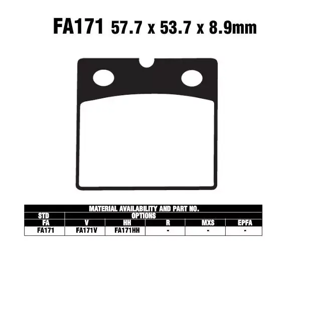 Zertifiziert EBC-FA171 V Bremsbeläge passend für BMW K 100 LT, K 100 RT, K 75