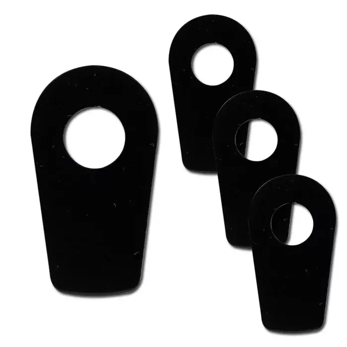 Indy Spacer schwarz Stahl VPE 4 Stck L 39,5 x B 22mm passend für BMW S1000RR R nineT Aprilia RSV4 Triumph Tiger Yamaha MT125 Beliebt