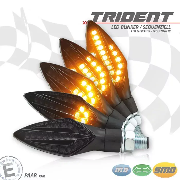 SMD-Blinker TRIDENT SEQ schwarz E-geprüft Aktuell