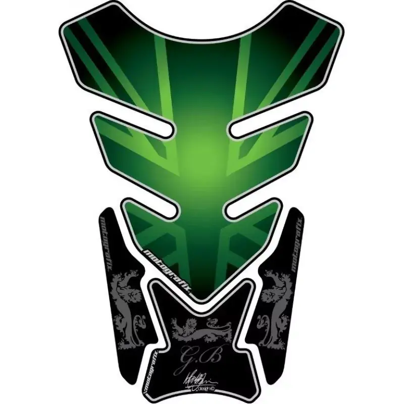 Billig Motografix Union Jack Green 3D Gel Tankpad Protector