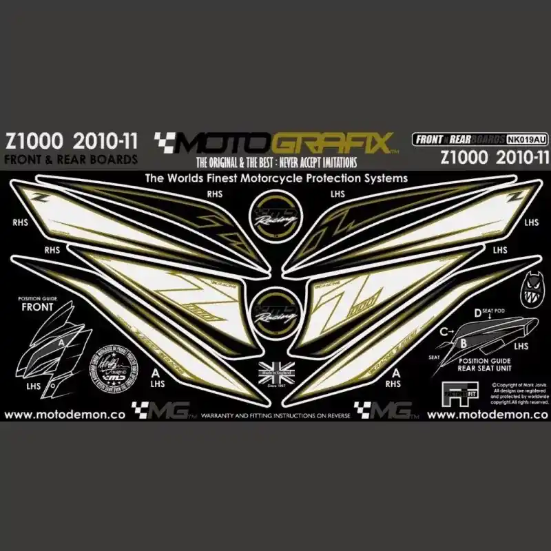 Markenware Motografix Steinschlagschutz Set passend für Kawasaki Z 1000 2010–2013
