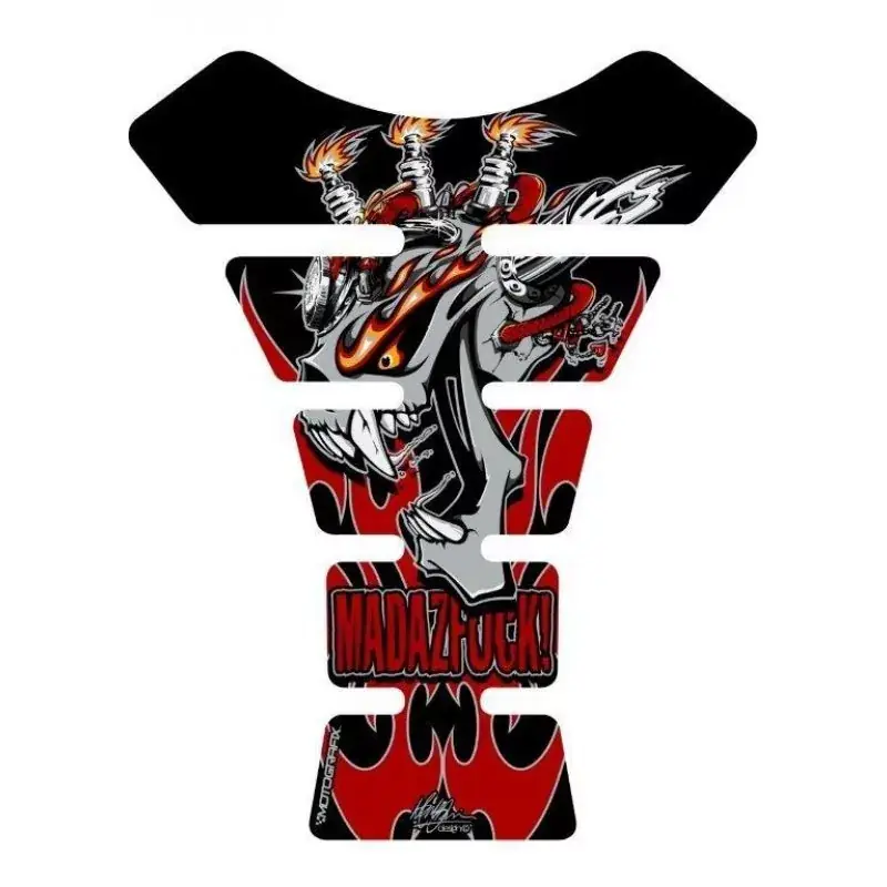 Motografix Mad Az F**K Gashead Rot/Schwarz 3D Gel Tank Pad Protector Direkt Vom Hersteller