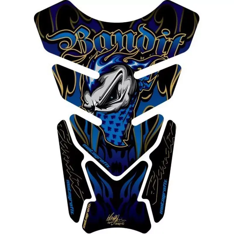 Neue Kollektion Motografix Bandit Blue 3D Gel Tank Pad Protector ST078B