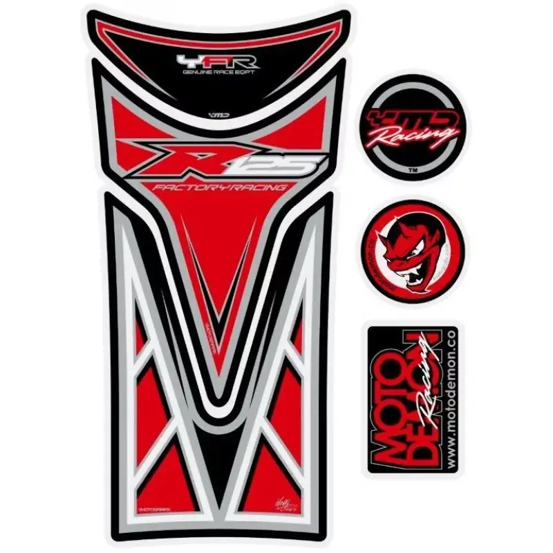 Direkt Vom Hersteller Motografix 3D Gel Tank Pad Protector passend für Yamaha YZF R125 Red TY017R