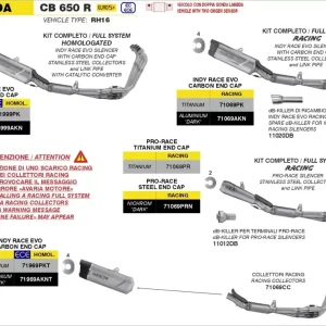 ARROW Indy Race EVO Titan Komplettanlage passend für Honda CB650R / CBR650R 2024 Preiswert