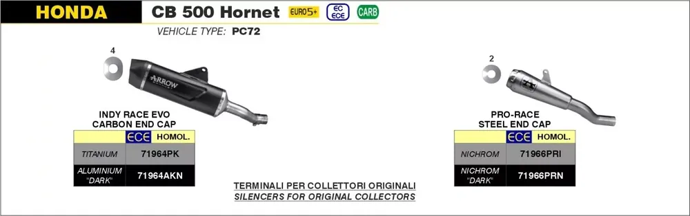 Jetzt Kaufen ARROW Pro-Race Endschalldämpfer passend für Honda CB 500 Hornet 24-25