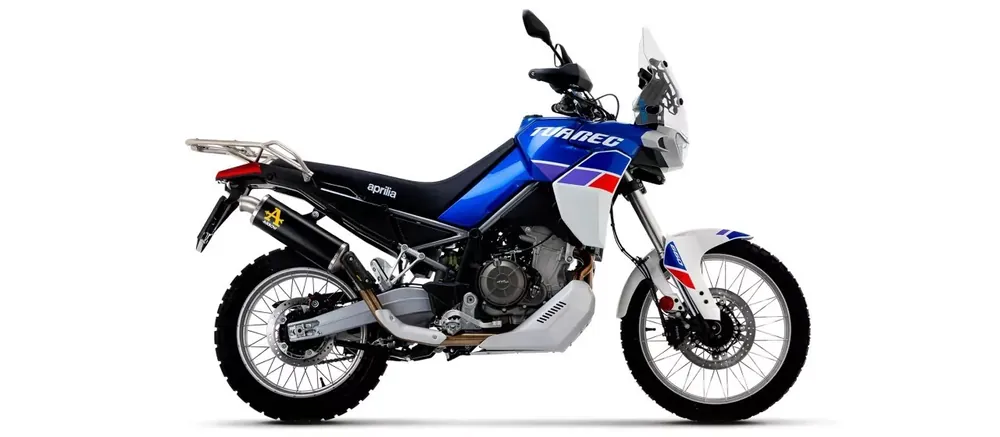 Garantierte Lieferung Arrow INDY RACE Titan Endschalldämpfer mit gebogenem Auslass passend für Aprilia Tuareg 660