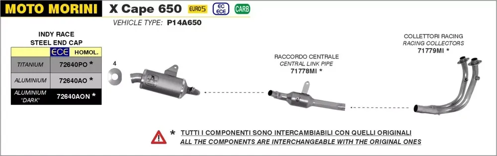 Arrow INDY-RACE Aluminium Endschalldämpfer passend für MOTO MORINI X-CAPE 650 22-23 Direkt Vom Hersteller