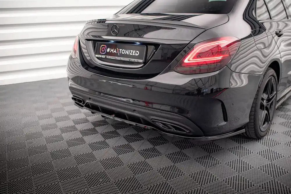 Rabatt Mittlerer Cup Diffusor DTM Look Heck Ansatz passend für Mercedes-Benz C AMG-Line W205 Facelift