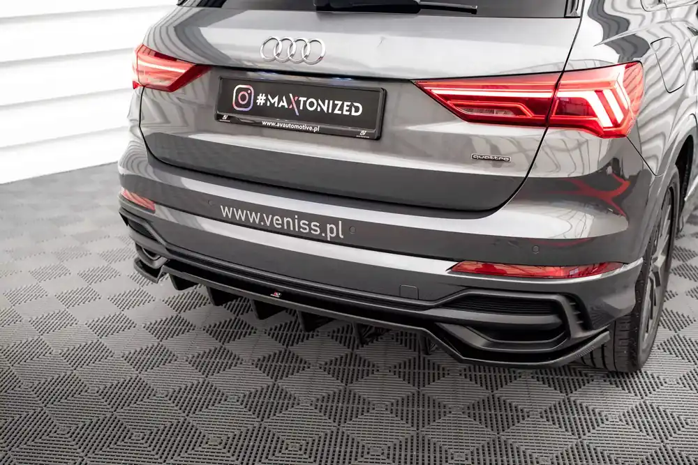 Mittlerer Cup Diffusor DTM Look passend für Audi Q3 S-Line SUV F3 Sichere Zahlung