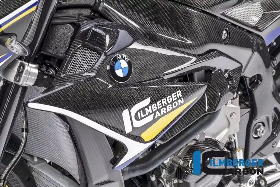 Finale Aktion Ilmberger Carbon Wasserkühlerverkleidung / Plakettenträger links passend für BMW S1000R