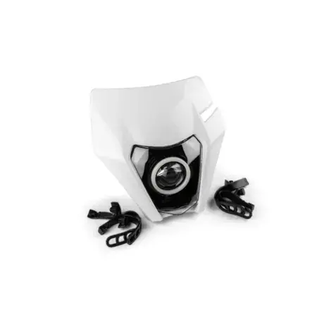 Kracherpreis Enduro Scheinwerfer STR8 Angel Eye mit RGB Ring KTM EXC weiß