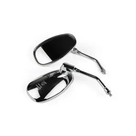 Bestpreis Spiegel Set STR8 oval verchromt M8 Rechtsgewinde (x2)