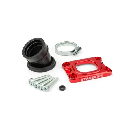 Highlight Ansaugstutzen Stage6 360° AM6 / Derbi rot für PWK 19 - 28mm