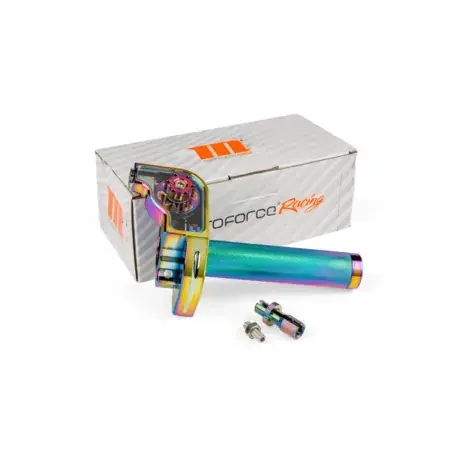 Neuheit Kurzhub-Gasgriff MotoForce Racing Alu CNC Neochrome