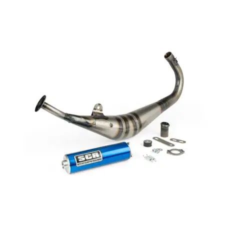 Auspuff SCR Corse Handmade 50-70 Derbi blau Sale