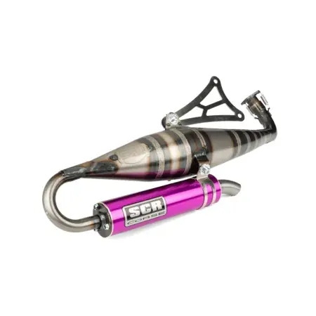 Auspuff SCR Corse Handmade 70 Minarelli liegend lila Preisknaller