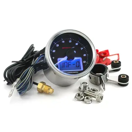 Nur Heute Drehzahlmesser/ Thermometer GP Style D55 KOSO, Blau beleuchtet, 9000 U/min / 150°C