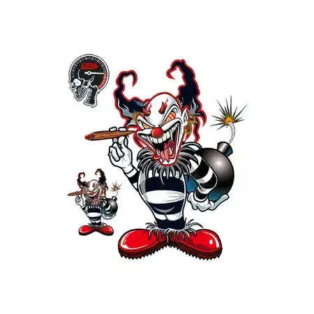 Aufkleber Lethal Threat Clown mit Bombe 15x20cm Schnäppchen