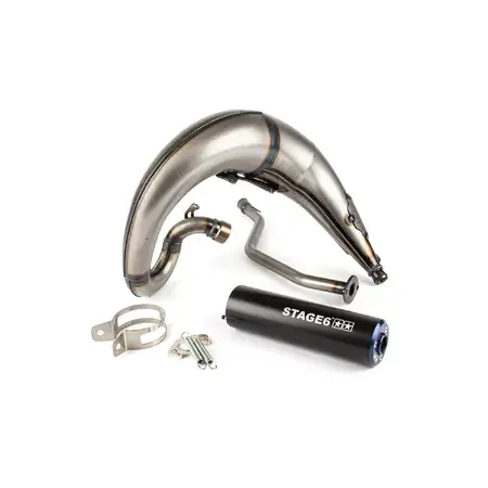 Bestpreis Auspuff Stage6 Streetrace high mount CNC blau / schwarz Yamaha DT50