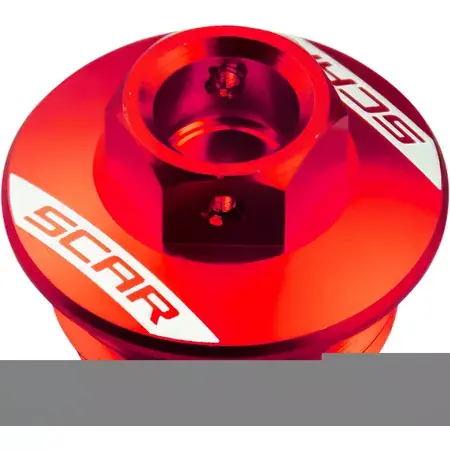 Öleinfülldeckel Scar Alu Honda / Yamaha rot Super-Preis