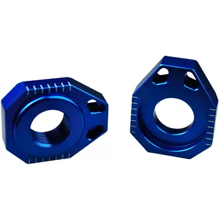Kettenspanner / Achsblöcke Scar KTM / Husqvarna Alu blau Preis Gesenkt