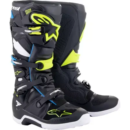Aktuell Alpinestars Stiefel Tech 7 schwarz / blau / neon gelb