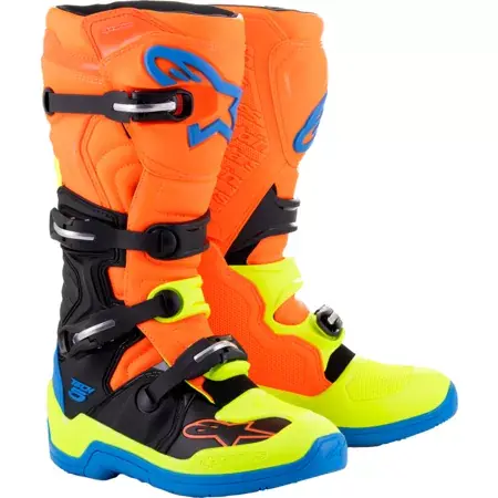 Alpinestars Stiefel Tech 5 neon orange / blau / neon gelb Markenware