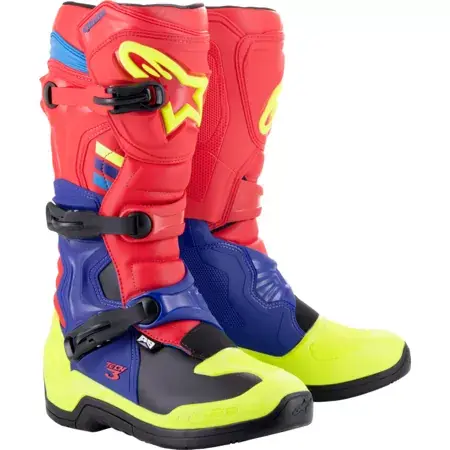 Neue Kollektion Alpinestars Stiefel Tech 3 rot / blau / neon gelb