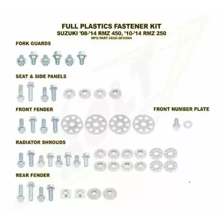 Geprüft Schraubensatz Verkleidung Bolt Suzuki RM-Z 450 / 250 bis 2018