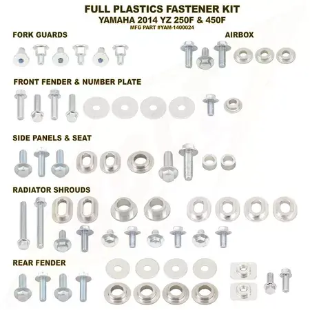 Schraubensatz Verkleidung Bolt Yamaha YZF 250 / 450 2014-2018 Heißes Angebot